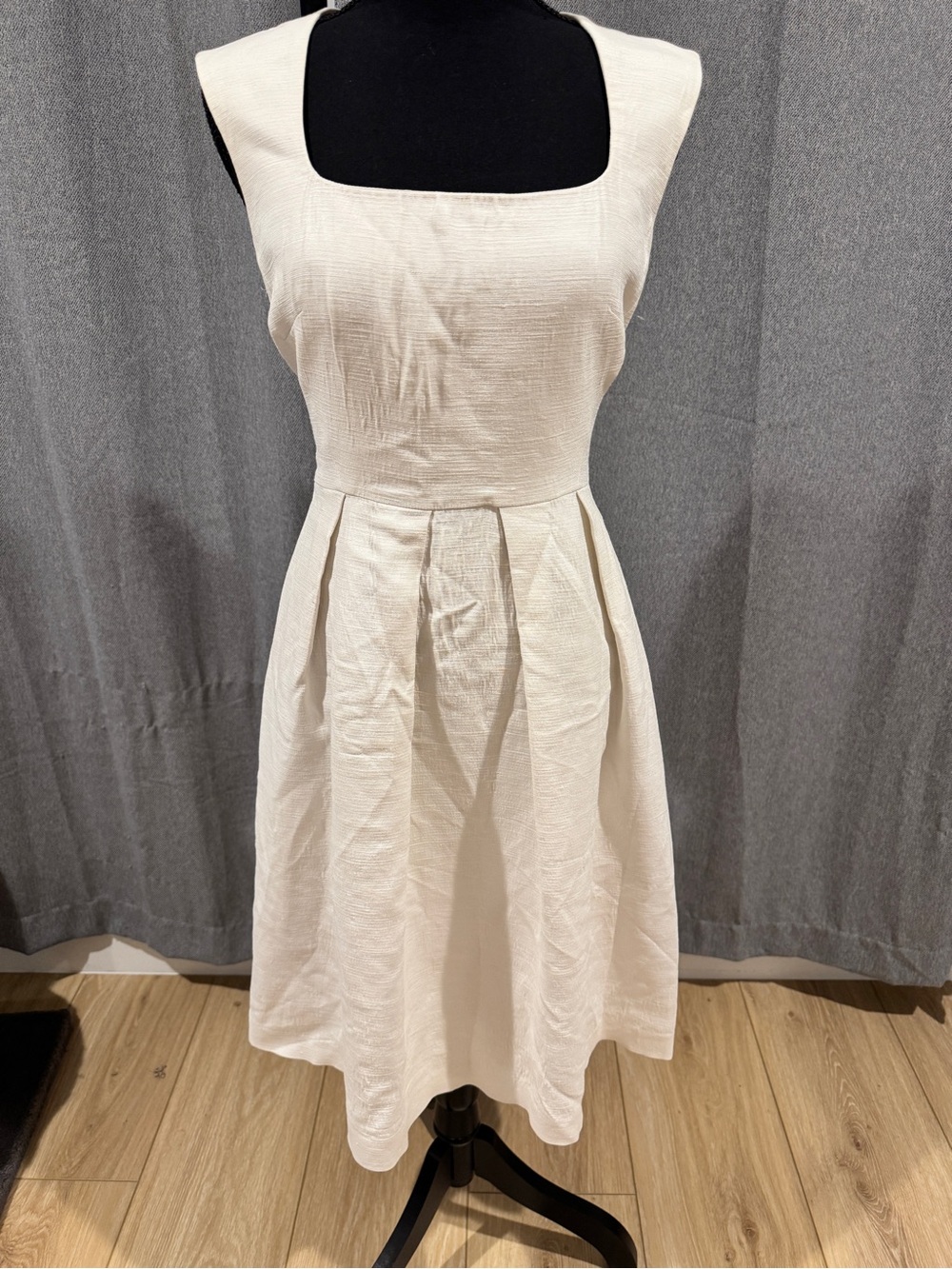 LK Bennett Cream Square-Neck Midi Dress